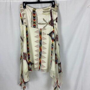 Vintage Collection Shark Tail Feather Tribal Print Skirt Women's Small/ Medium